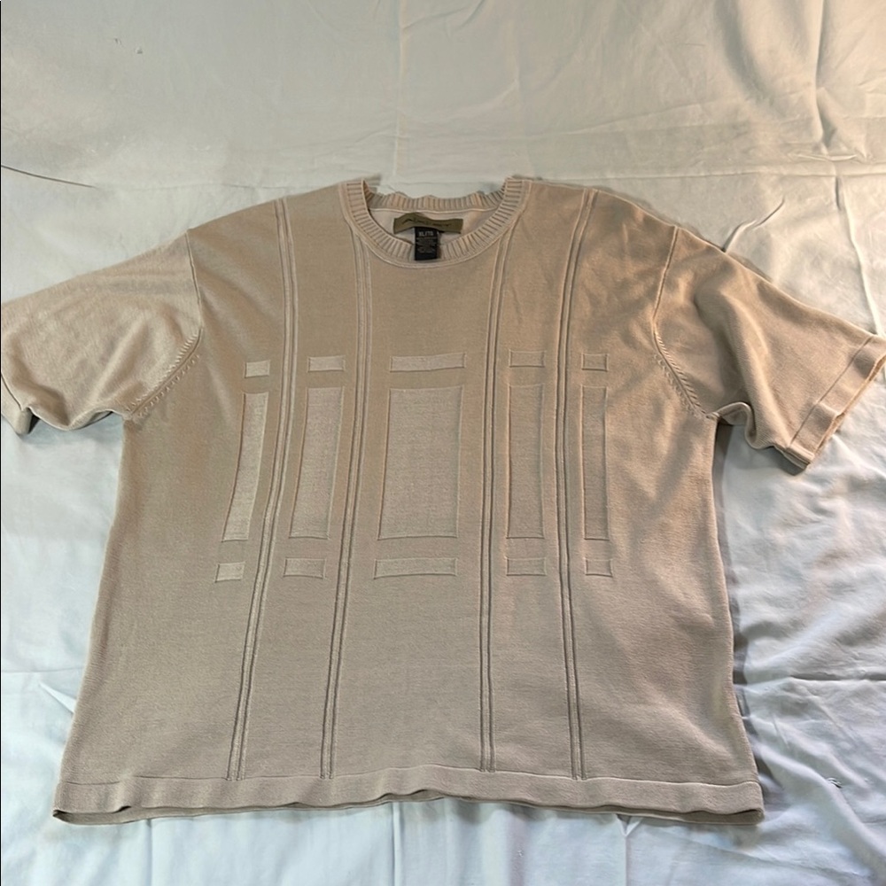 Axist Cream Textured Woven Knit Top Men’s XL